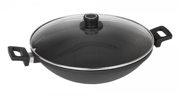 Woll Wokpfanne Nowo Wok Titanium Induktion Aluguss mit Glasdeckel 32 cm