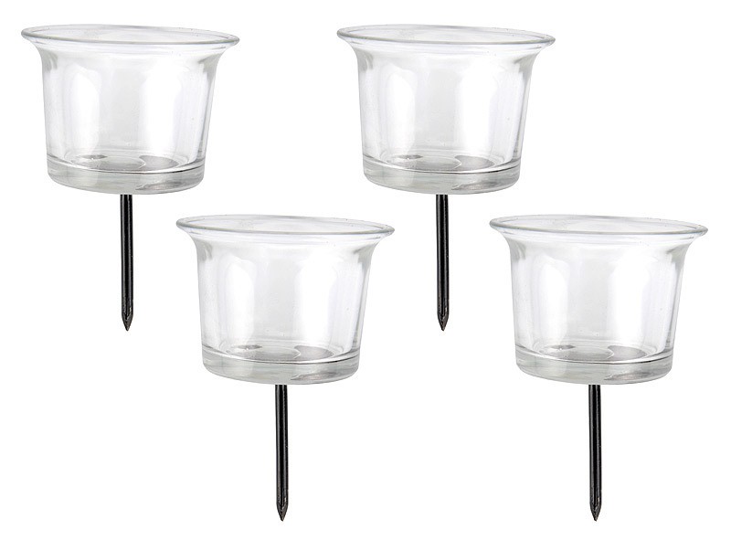 Teelichthalter mit Stecker 4er-SET für Adventskranz Glas 9cm |Adventskränze |Weihnachten |Wohnen |ZEITZONE Shop