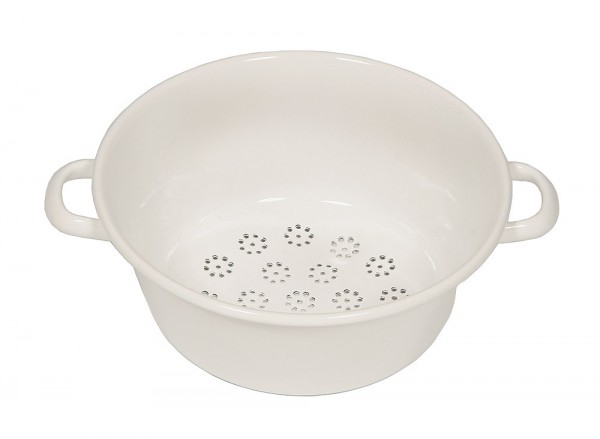 Riess Gemüsesieb Emaille Seiher Weiß 26cm
