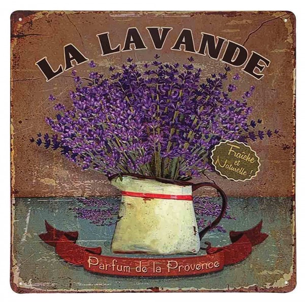 Blechschild La Lavande Provence Dekoschild Lavendel Nostalgie 30x30cm