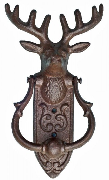 Türklopfer Hirsch Gusseisen Antik-Braun Rentier Nostalgie Landhausstil 24cm