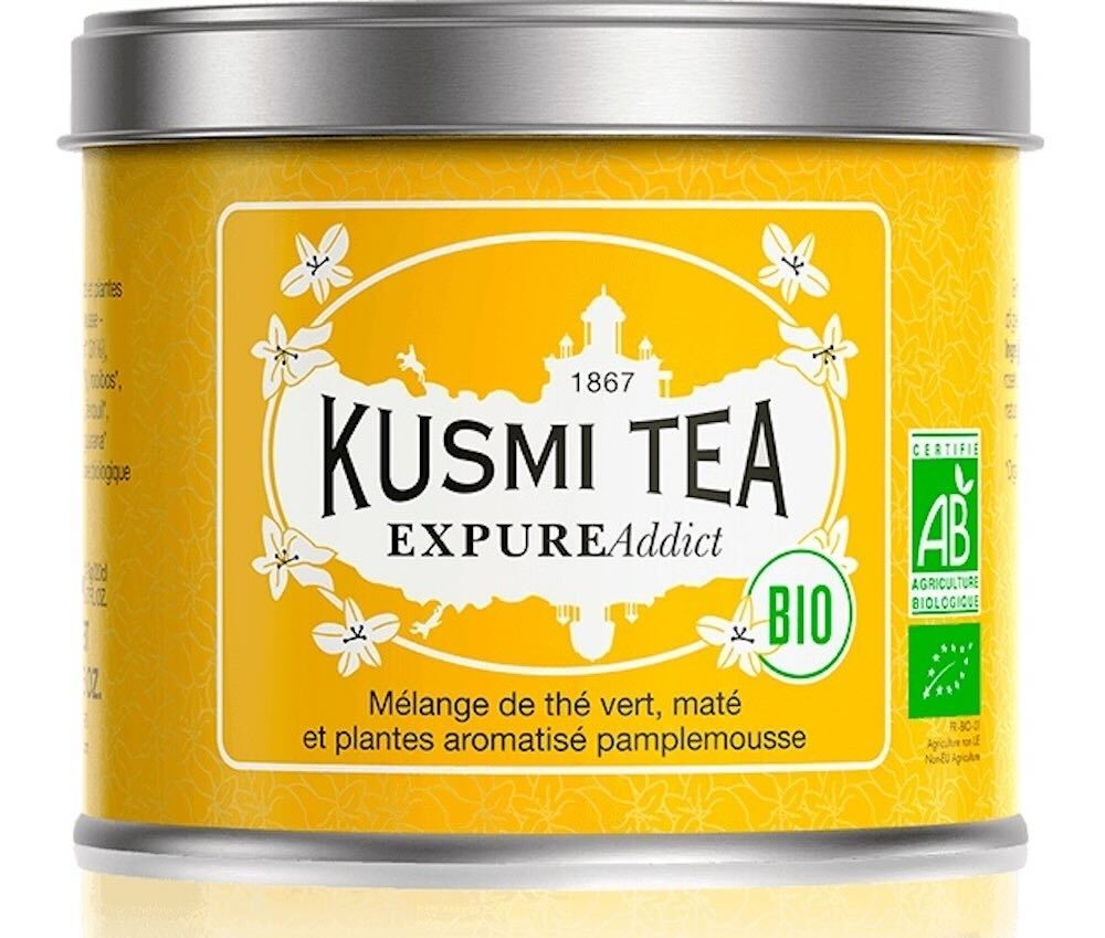 Kusmi Tea EXPURE Addict BIO Grüner Tee, Mate, Grapefruit - Dose 100 g Kusmi Tea EXPURE Addict BIO Grüner Tee, Mate, Grapefruit - Dose 100 g