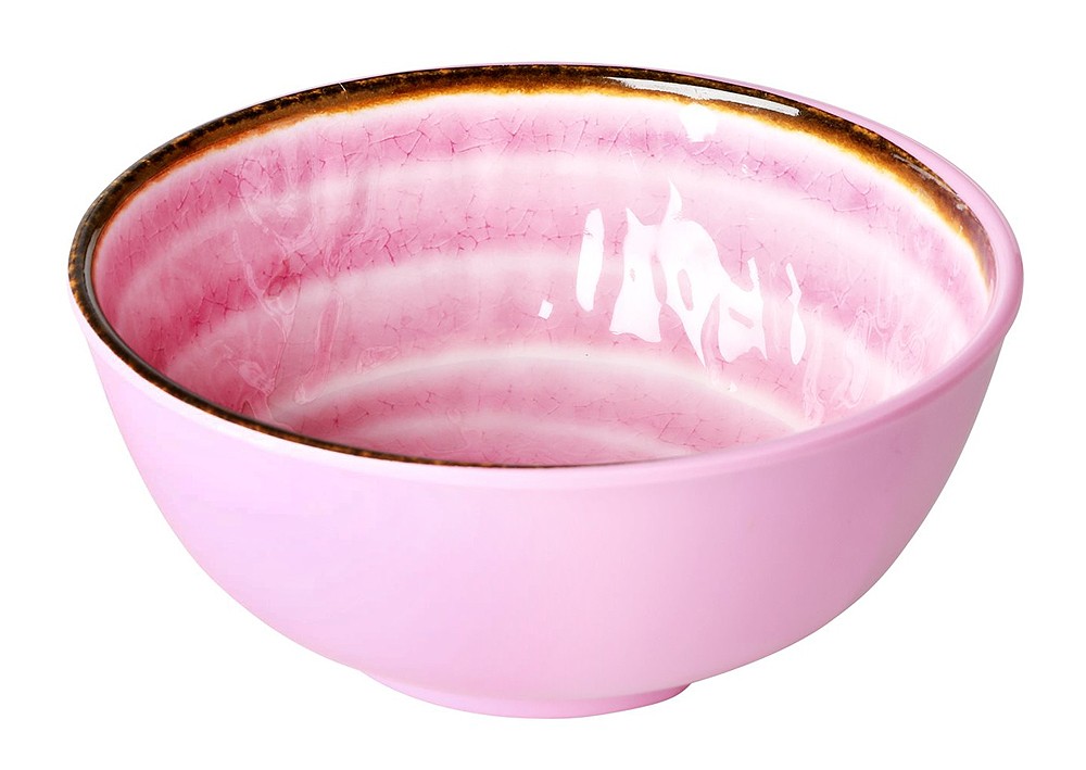 Rice Melamin Teller Rund Swirl Print Pink 