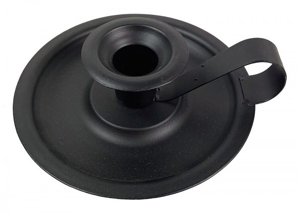 Kerzenhalter mit Henkel Biedermeier Kerzenständer Vintage Metall Schwarz