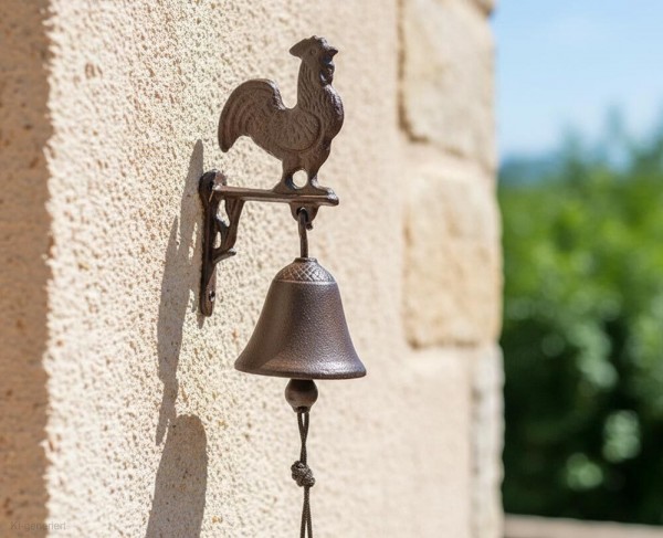 Türglocke Hahn Glocke Landhausstil Gusseisen Rustikal Antik-Stil Braun