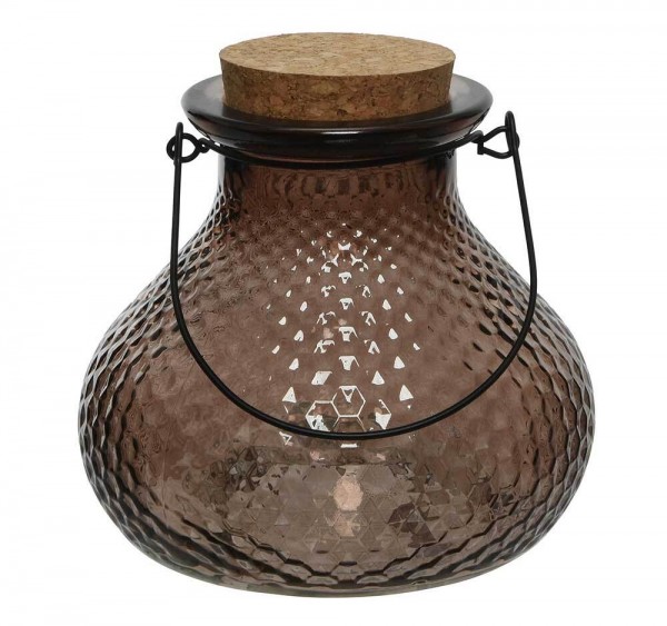 Wespenfalle Glas Taupe Braun zum Aufhängen Landhaus Insektenfalle Vintage-Stil 13cm