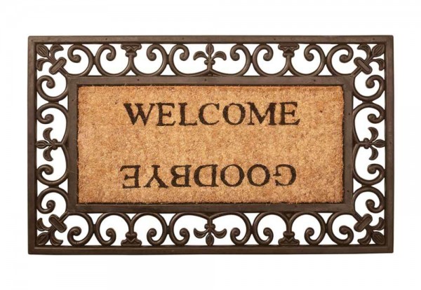 Fussmatte Welcome / Goodbye Nostalgie Fussabtreter Gummi / Kokos 75x45cm