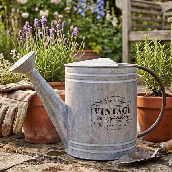 Deko Gießkanne Vintage Garden Zink Patiniert Giesskanne Antik-Stil