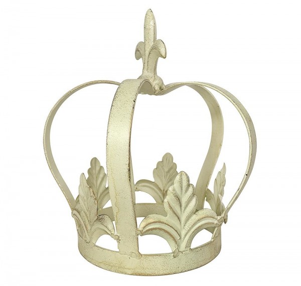 Dekokrone Lilie Metall Creme Weiß Krone Metallkrone Antik-Stil Barock