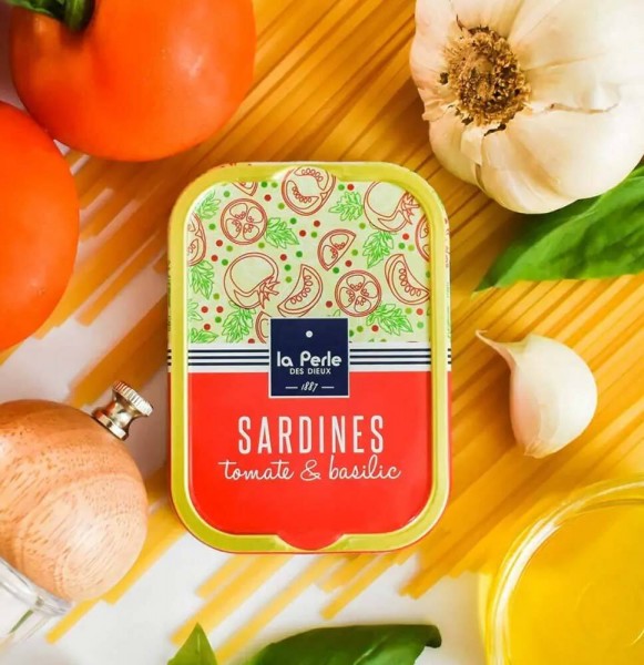La Perle des Dieux Sardinen mit Tomate und Basilikum - Dose 115 g