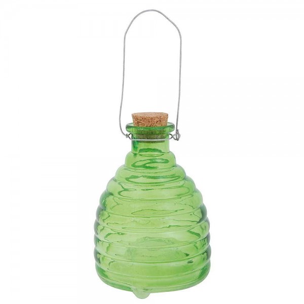 Wespenfalle Glas zum Aufhängen Insektenfalle Grün 13cm