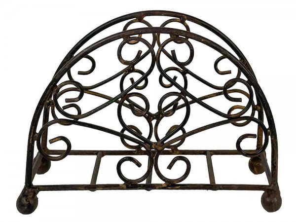 Serviettenhalter Eisen Braun Vintage-Stil Serviettenständer Halbrund 10x14cm