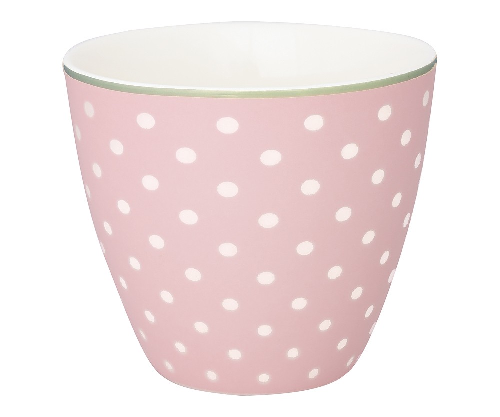 Greengate Latte Cup Spot Pale Pink Tasse Steingut Rosa Gepunktet