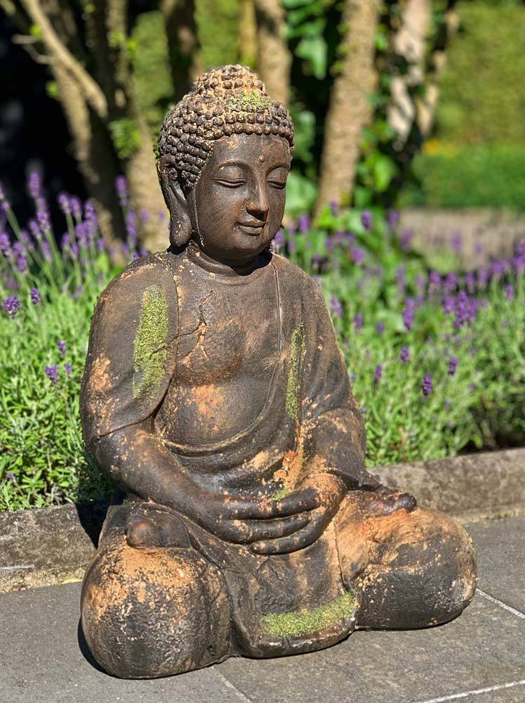 Buddha Figur Groß Garten Skulptur Antik-Stil Outdoor 41cm