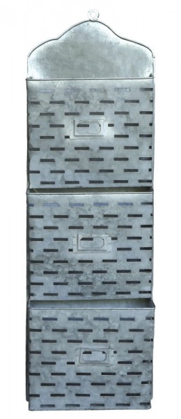 Chic Antique Zeitschriftenhalter Wand Magazinhalter 3 Fächer Zink Vintage-Stil