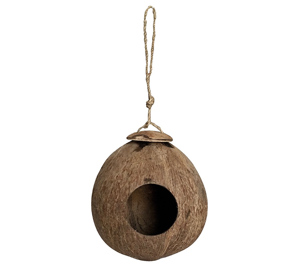Vogelhaus Kokosnuss Exotisch Kokosnussschale Natürliches Vogelnest Nistkasten