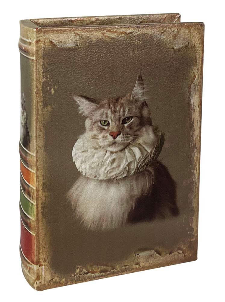 Hohles Buch mit Geheimfach Katze Barock Antik Buchversteck Aufbewahrungsbox 20cm Hohles Buch mit Geheimfach Katze Barock Antik Buchversteck Aufbewahrungsbox 20cm