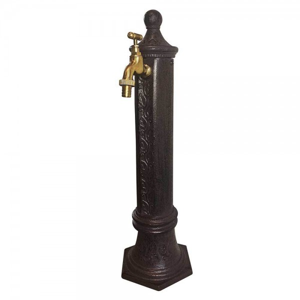 Wasserzapfsäule Wasserzapfstelle für Garten Standbrunnen Antik-Stil Braun 48cm