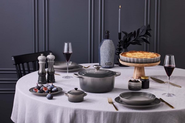 Le Creuset Bräter Signature Rund Gusseisen Flint Grau