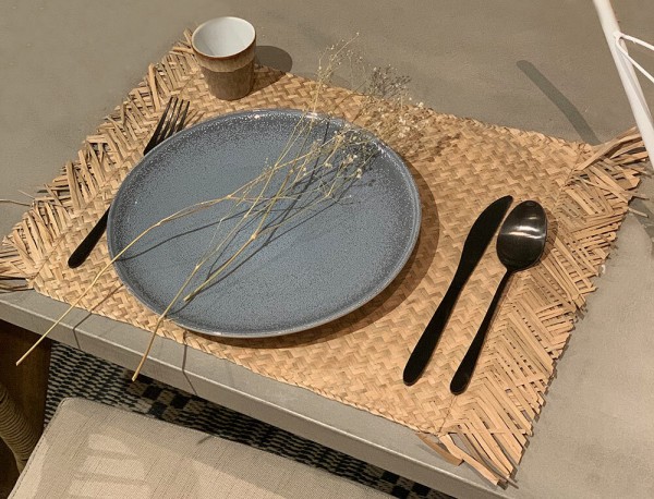 Tischsets Boho Seegras geflochten 2 Stück Platzsets Natur Handgefertigt 48x34cm