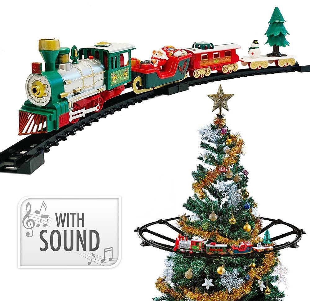 Elektrische Eisenbahn für Weihnachtsbaum Zug schwebend Weihnachtszug Sound Licht Elektrische Eisenbahn für Weihnachtsbaum Zug schwebend Weihnachtszug Sound Licht