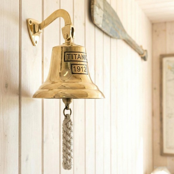Schiffsglocke Titanic 1912 Wandglocke Messing Tür Glocke Maritim ⌀ 12 cm