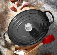 : Le Creuset Bräter : Le Creuset Bräter Signature Oval Gusseisen Schwarz 31cm