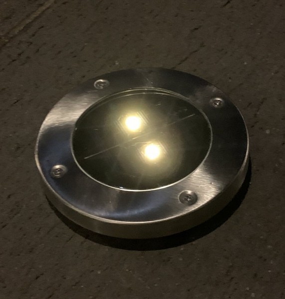 Solar Bodenleuchte Garten 2 Stück LED Solarlampe Bodenstrahler Edelstahl 12cm