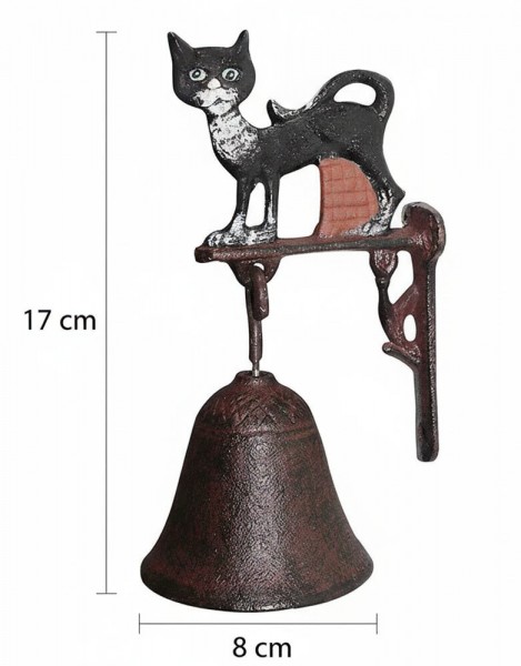 Türglocke Katze Gusseisen Antik-Landhausstil – Dekorative Haustür- & Gartendeko