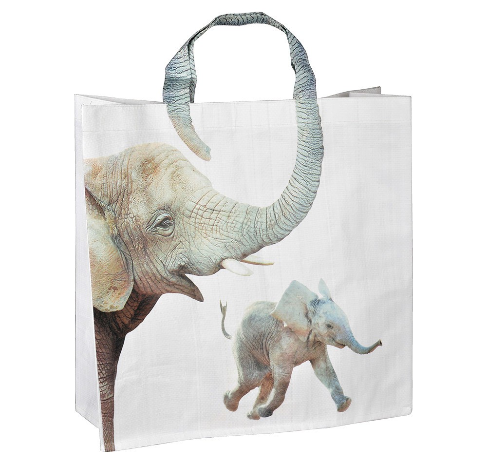 Einkaufstasche Elefant Tragetasche Afrika Shopper 40x40cm