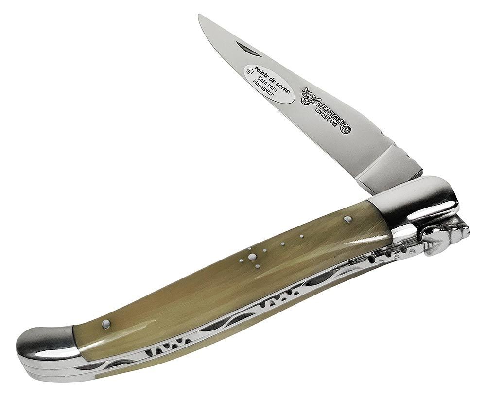Laguiole en Aubrac Taschenmesser Hornspitze massiv 12 cm Laguiole en Aubrac Taschenmesser Hornspitze massiv 12 cm