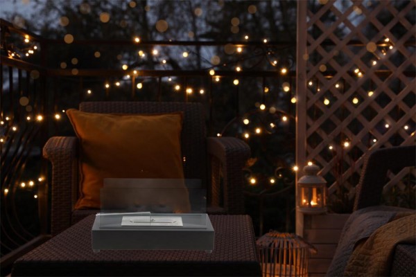 Esschert Design Tischkamin Bio-Ethanol Tischfeuer Rechteckig Anthrazit