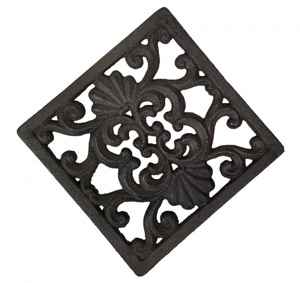 Topfuntersetzer Quadratisch Untersetzer Vintage Gusseisen Braun Antik-Stil 15cm