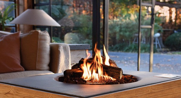 Happy Cocooning Feuertisch TEAK-Holz rechteckig grau 1070 x 800 mm