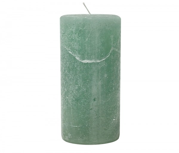 4 Rustic Stumpenkerzen Premium Kerze Mintgrün 7x15cm - 65 Std Brenndauer