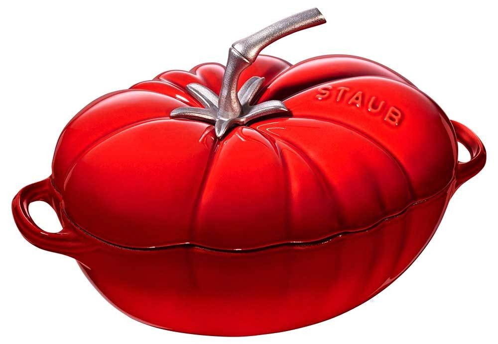 Staub Cocotte Tomate Bräter Oval Gusseisen Kirschrot 25cm