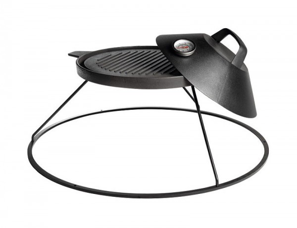 Happy Cocooning Grillplatte mit Deckel für Feuertische 58x34cm