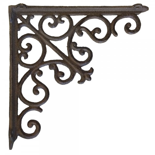 Regalhalterung Antik-Stil Gusseisen Groß Regalwinkel Regalträger Braun 23x23 cm