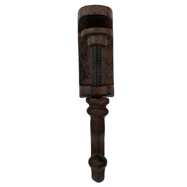 Klemmhaken Befestigungshaken Schraubzwinge mit Haken Gusseisen Braun Antik-Stil