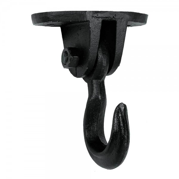 Deckenhaken schwingend Rustikal Wandhaken Gusseisen Schwarz Vintage-Stil 15cm