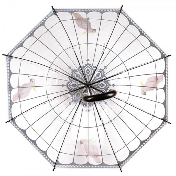 Regenschirm Kakadu Vogelkäfig Transparent Stockschirm Durchsichtig