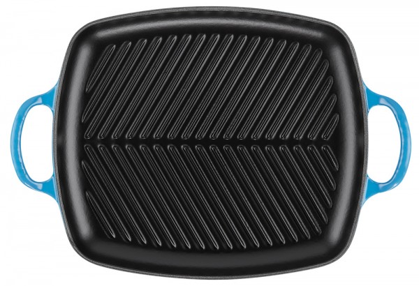 Le Creuset Rechteckige Grillplatte Signature Gusseisen Azure Blau 30cm