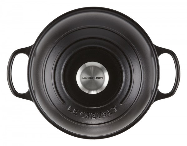 Le Creuset Brotbräter Rund Gusseisen Schwarz matt 24cm