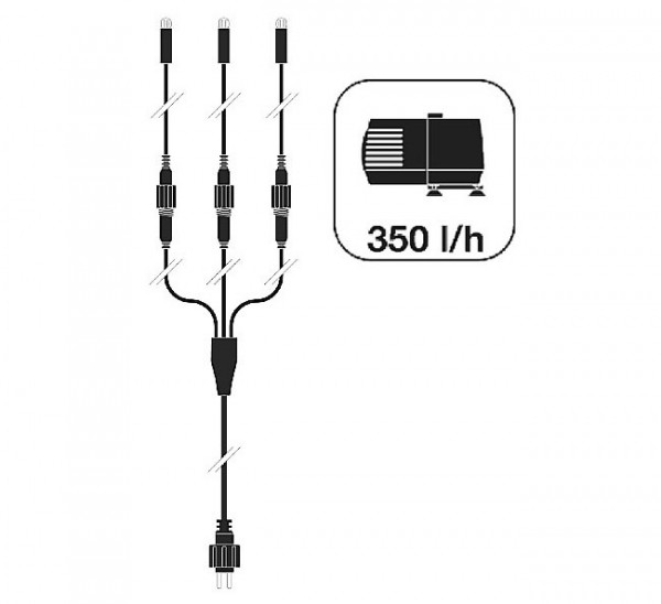 Ubbink AcquaArte Vernier Wasserfall Woodstruktur Gartenbrunnen Set LED Springbrunnen