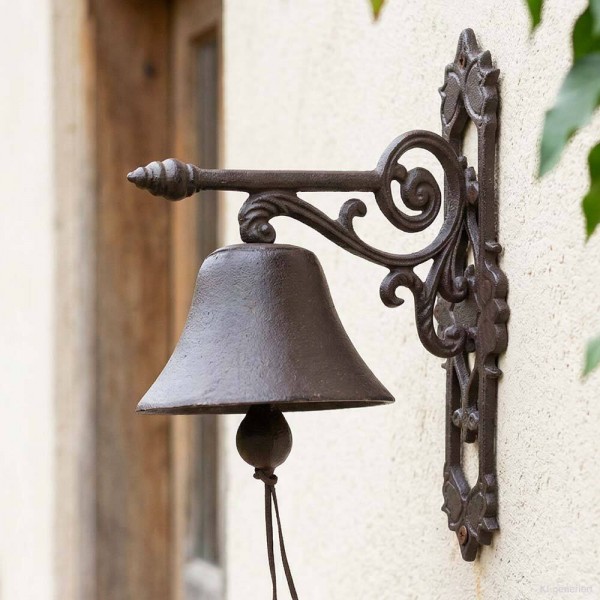 Türglocke Gusseisen Braun Antik-Stil – Nostalgische Glocke Landhausstil