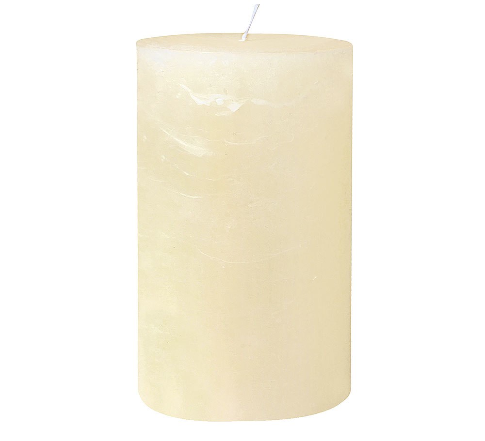 Rustic Stumpenkerze Premium Kerze Elfenbein Weiß 10x20cm - 120 Stunden Brenndauer