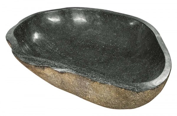 Naturstein Schale Groß Miniteich Teichschale Flussstein Becken Vogeltränke 58cm