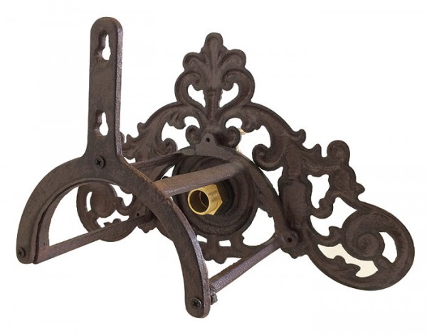 Gartenschlauchhalter mit Wasserhahn Wandschlauchhalter Gusseisen Antik-Stil