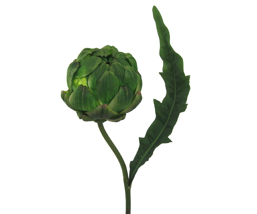 Artischocke mit Blatt Kunstpflanze Grün 62cm