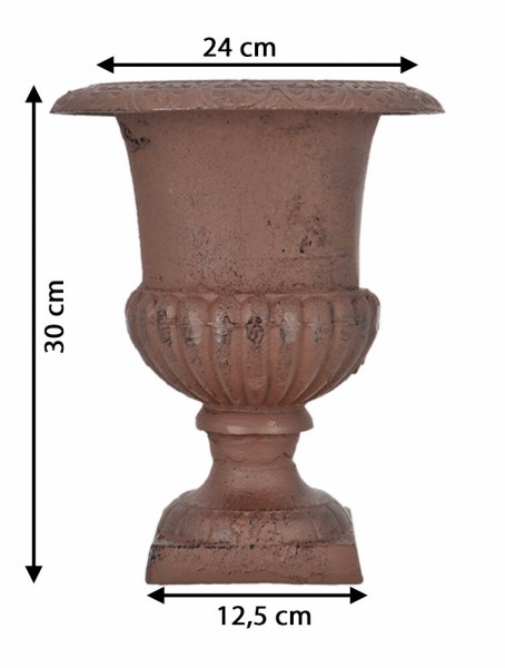 Französische Louvre Vase Amphore Gusseisen Schwer Antik-Stil Braun 30cm